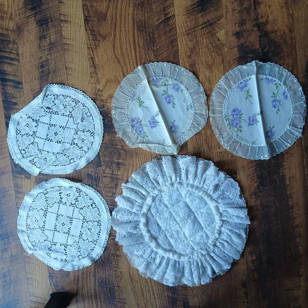 Vintage Linen Cutter Lot Dresser Scarves Runners Cottagecore  Crochet Lace
